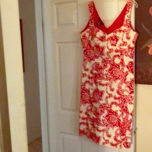 Etcetera Red and Cream sundress